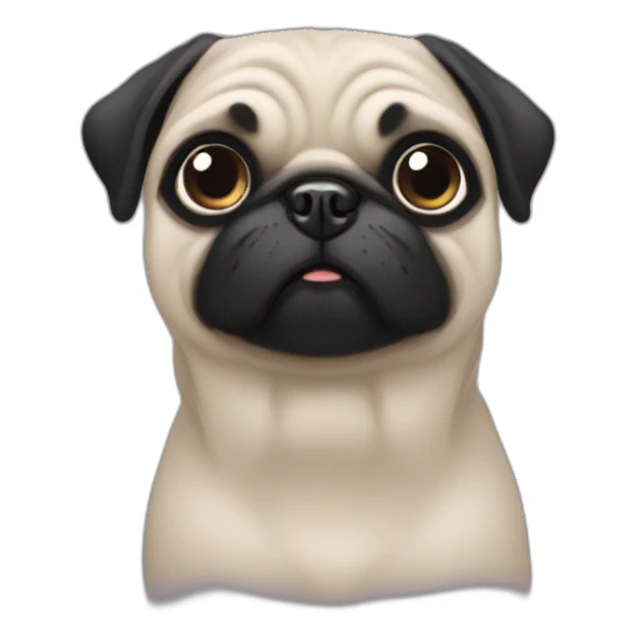 Black pug dog sticker