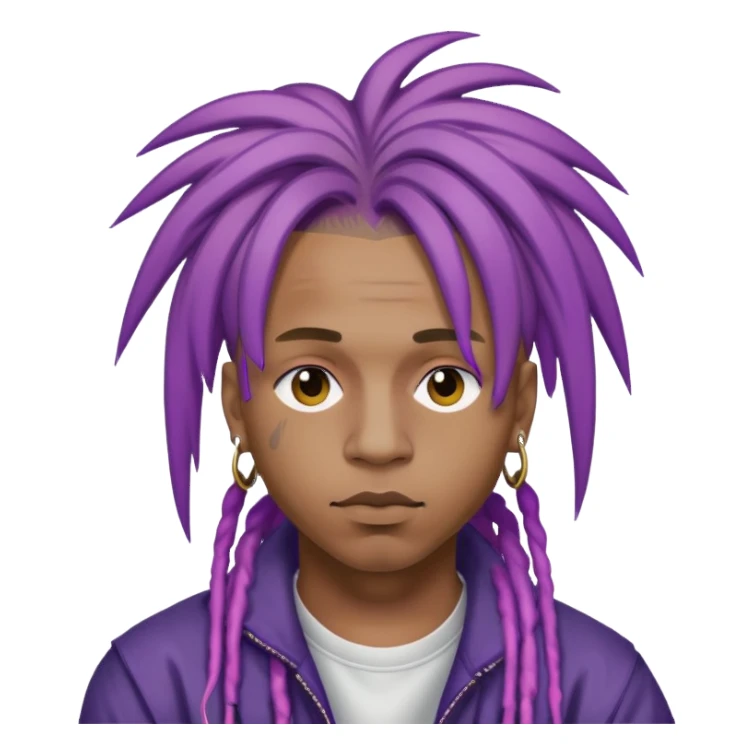 Juice WRLD rapper with purple dreadlocks sticker