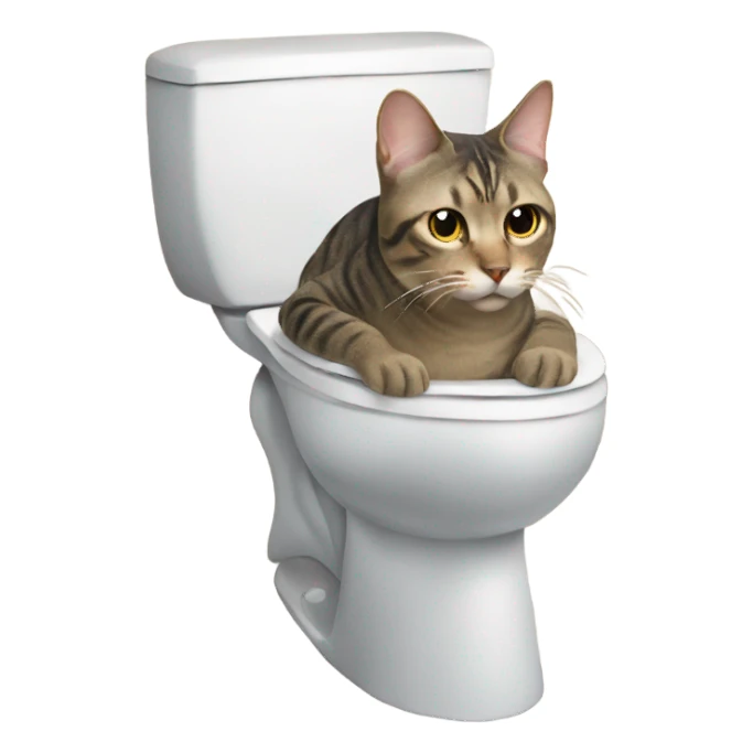 Cat on the toilet sticker