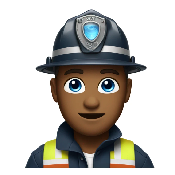 blue eyed fireman sticker