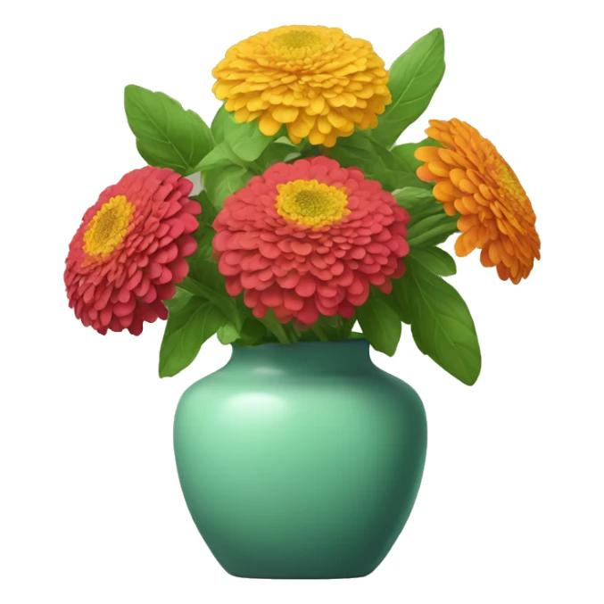 Zinnias in a vase sticker
