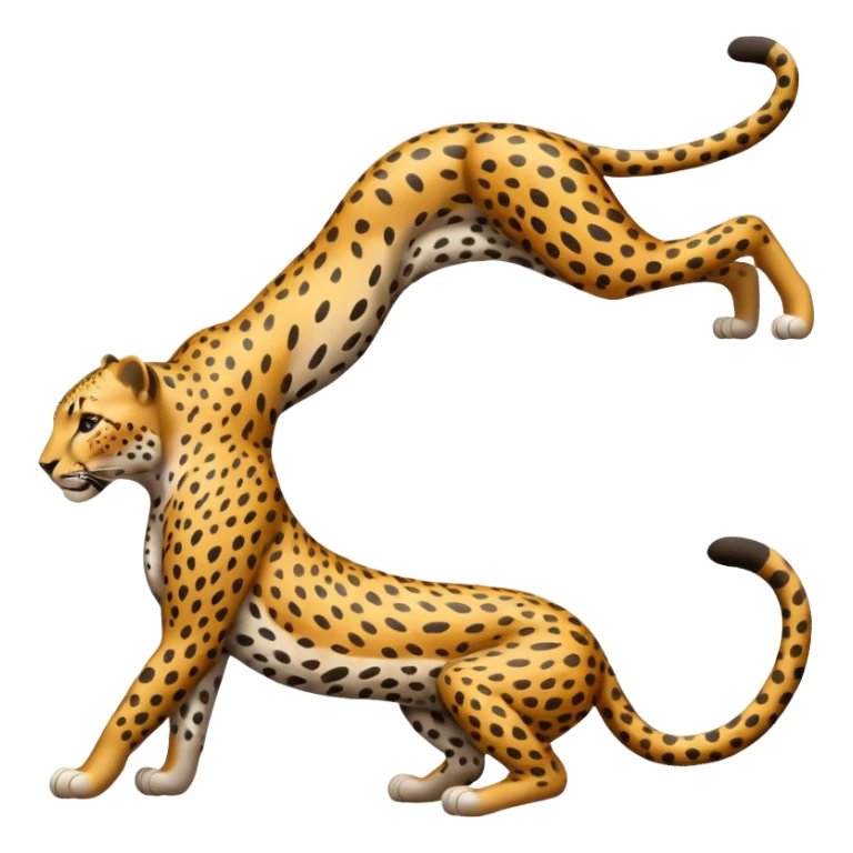 leopard stretching with its back arched sticker