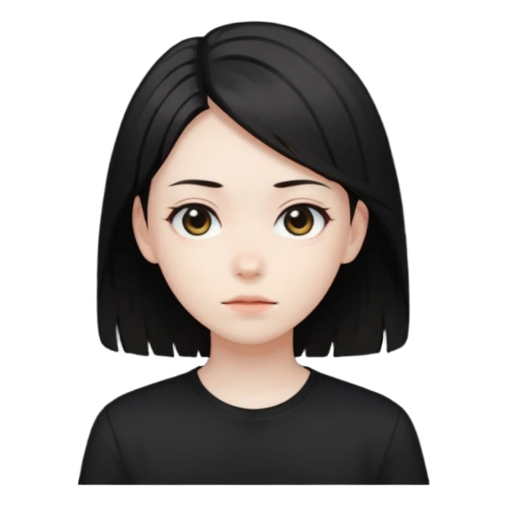 anime dark hair sticker