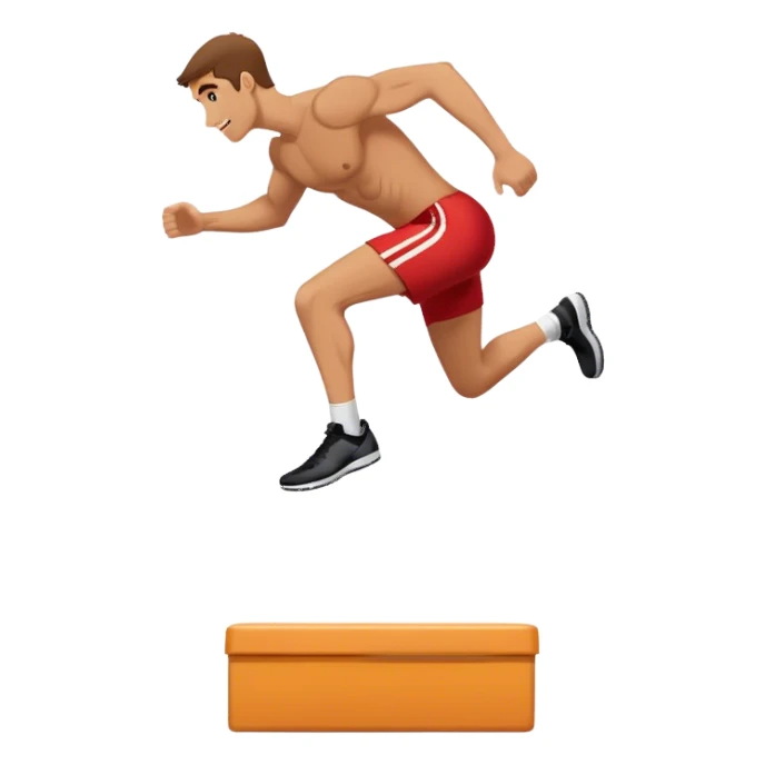 man jump onto plyo-box side-view sticker
