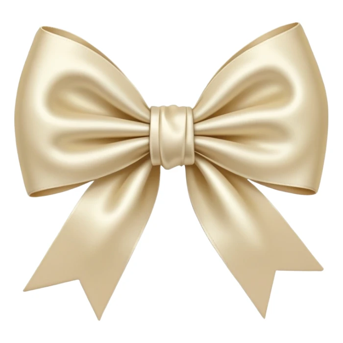 Cream bow  sticker
