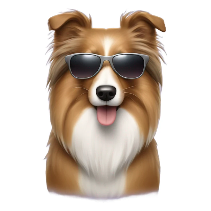 Jacked Sheltie with shades sticker