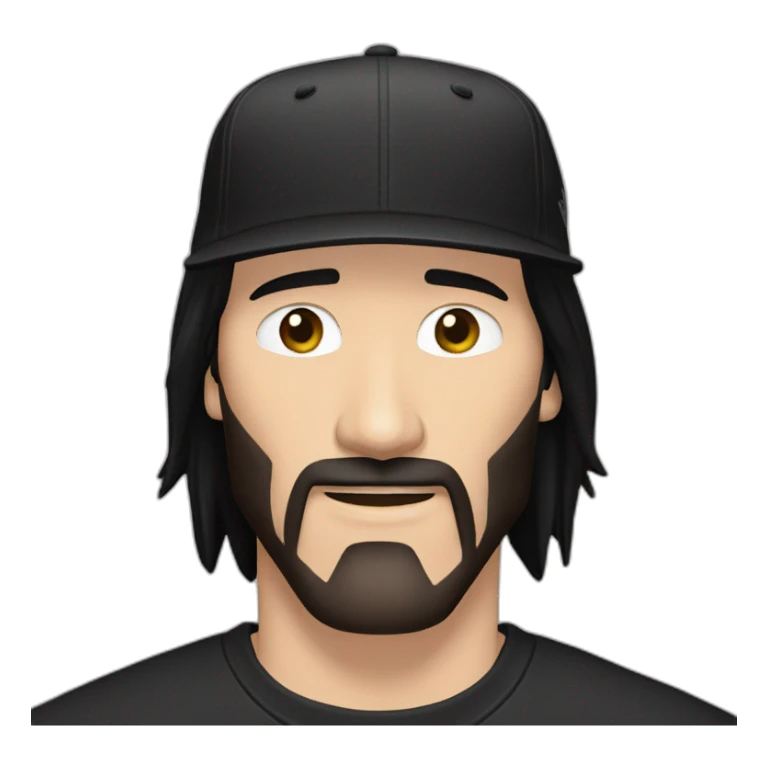 keanu reeves with a black addidas cap sticker