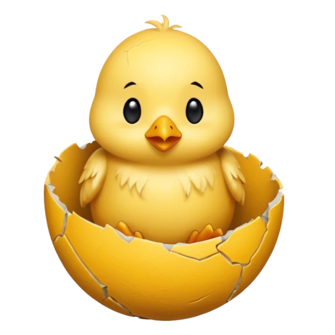 cartoon chick sitting inside a cracked eggshell sticker