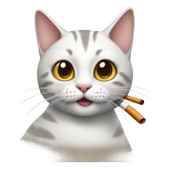 Cat with a cigarette sticker