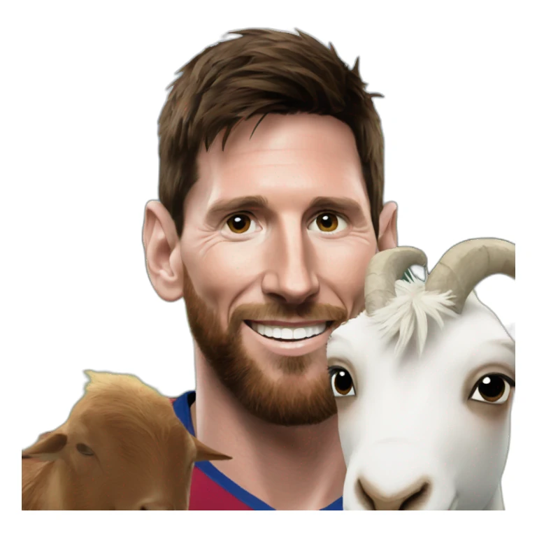 Messi on a goat sticker