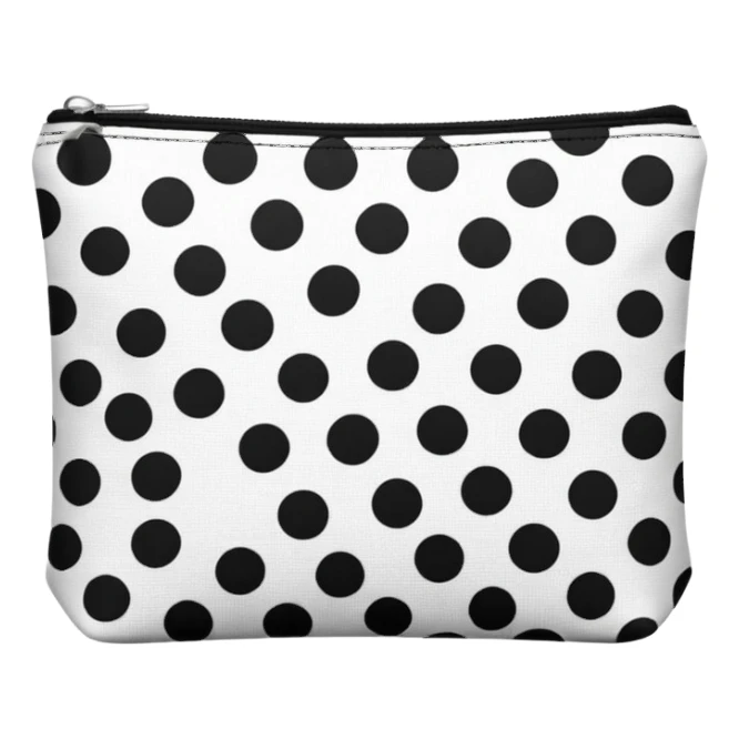 make a makeup puch with polka dots style sticker