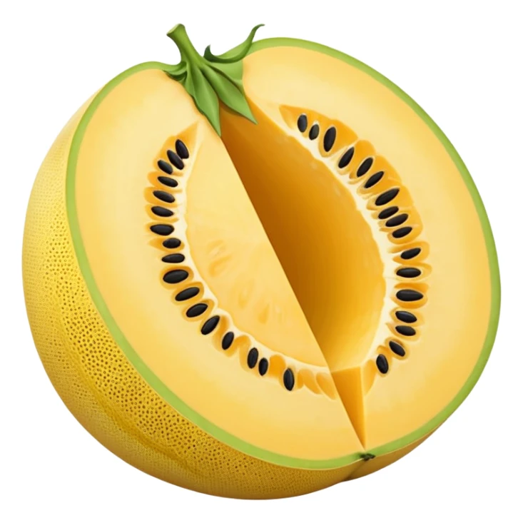 whole yellow melon with slice on right side  sticker