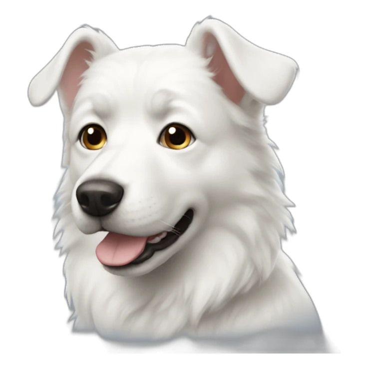 white doggie with tiny ears and huge face sticker