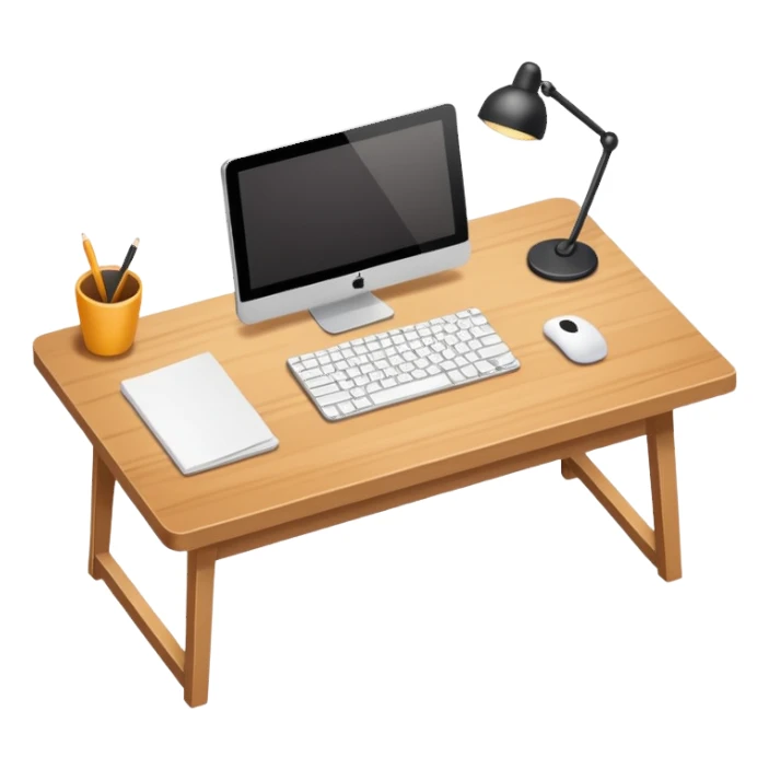 simple empty desk top-down perspective sticker