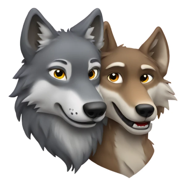 Wolf with another wolf in love sticker