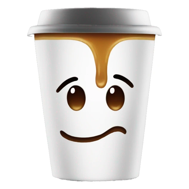 Coffee cup with a face crying sticker