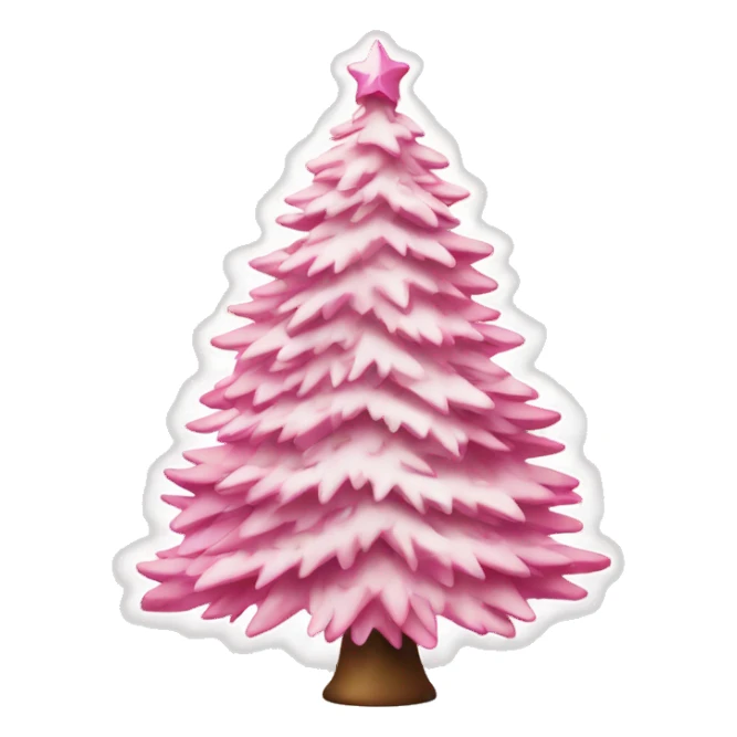 pink and white christmas tree sticker