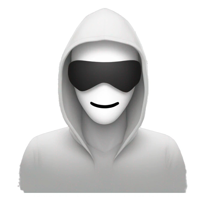 Computer hacker wearing  anonymous mask sticker