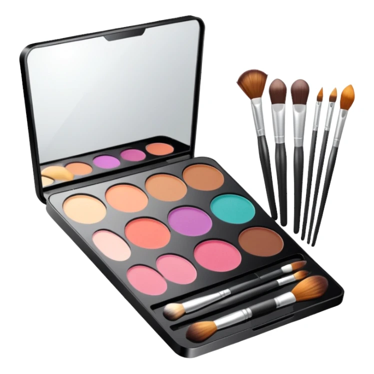 Makeup palette and soft brushes sticker