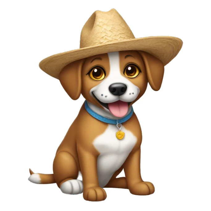 Un perro con sombrero sticker