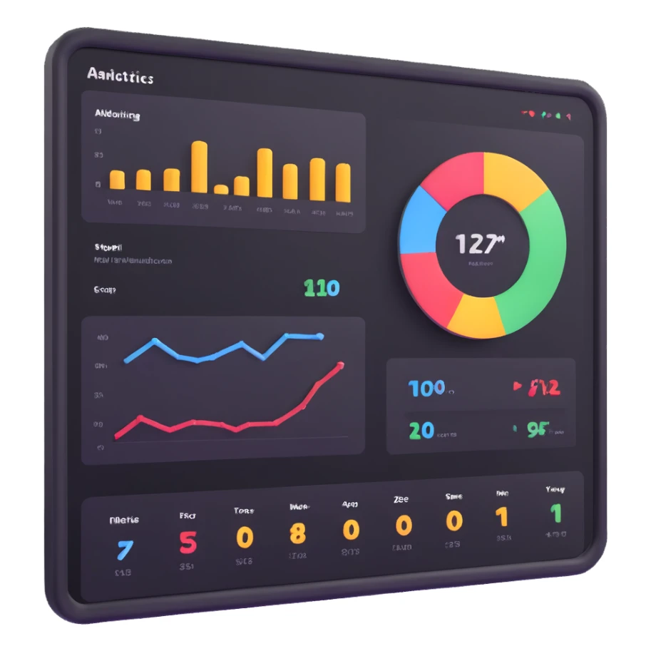 dashboard with analytics metrics sticker