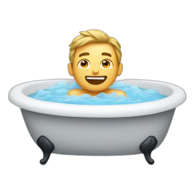 Man taking a bath in a bathtub sticker