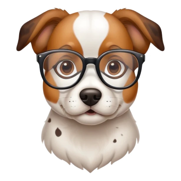 Perro con manchas cafés y gafas sticker