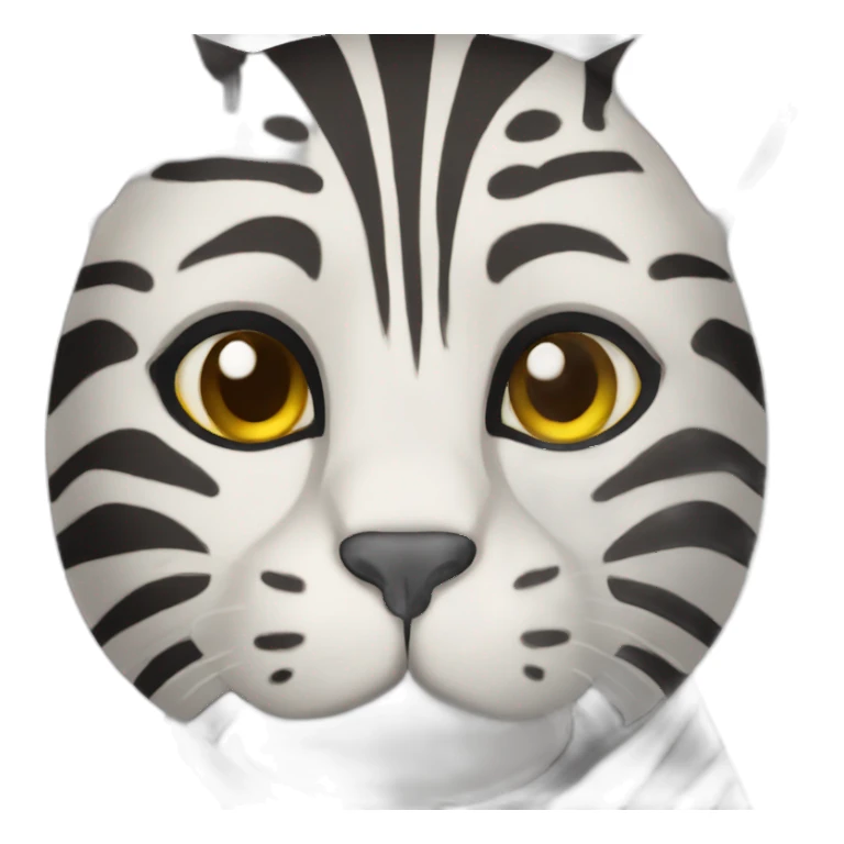 cat head zebra body sticker