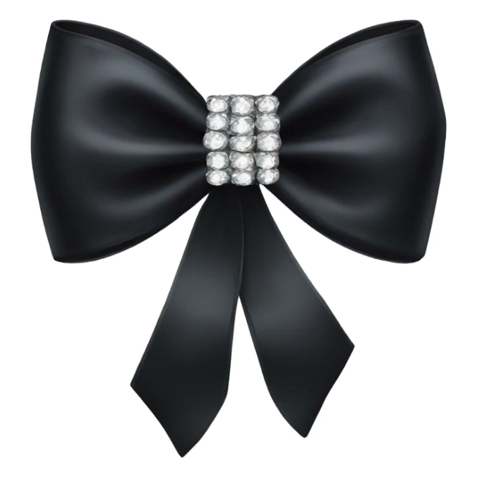 black silk bow with diamonds sticker