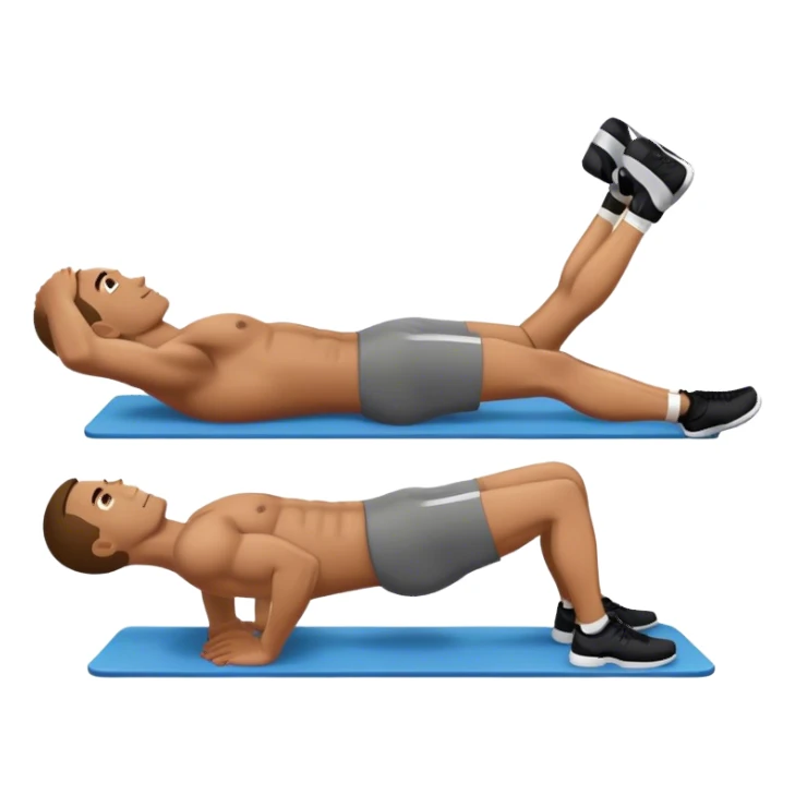 lying down man weighted glute bridges sticker