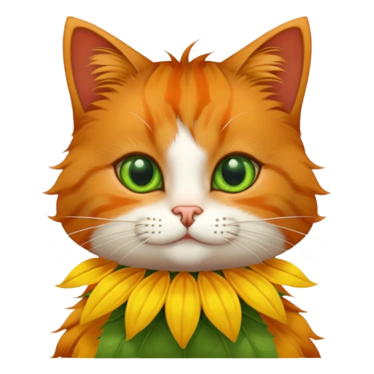 Cat with sunflower dress sticker