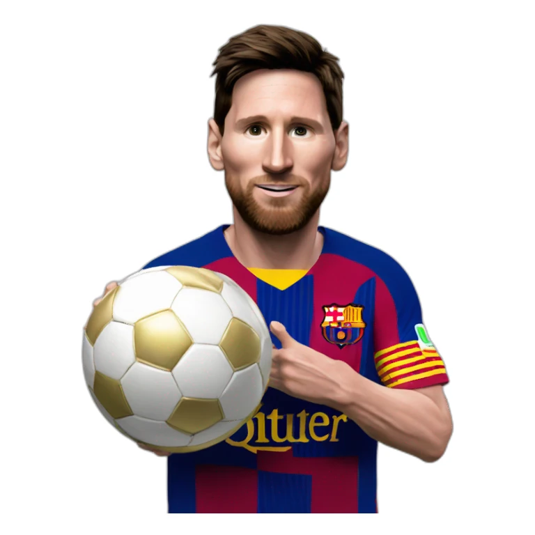 Messi with balon dor sticker