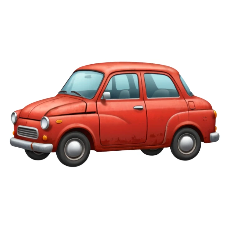 a red crappy car sticker