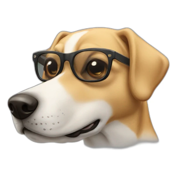 Perro con gafas sacando la lengua sticker