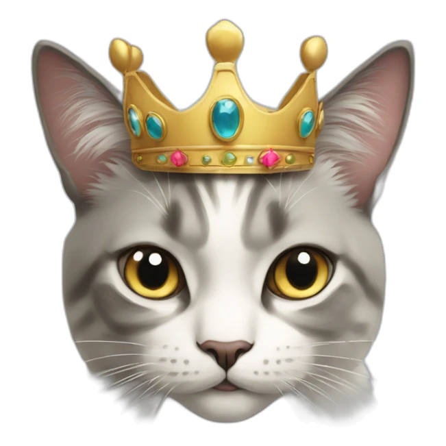 neva masquarade cat with a crown sticker