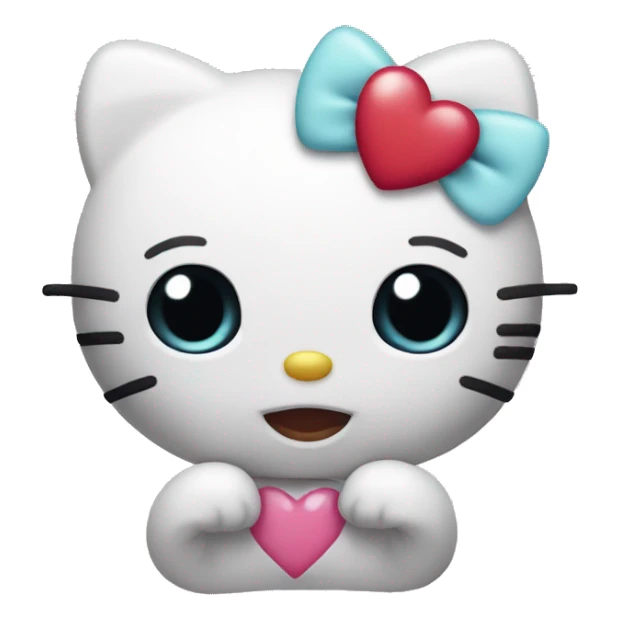 hello kitty with heart eyes sticker