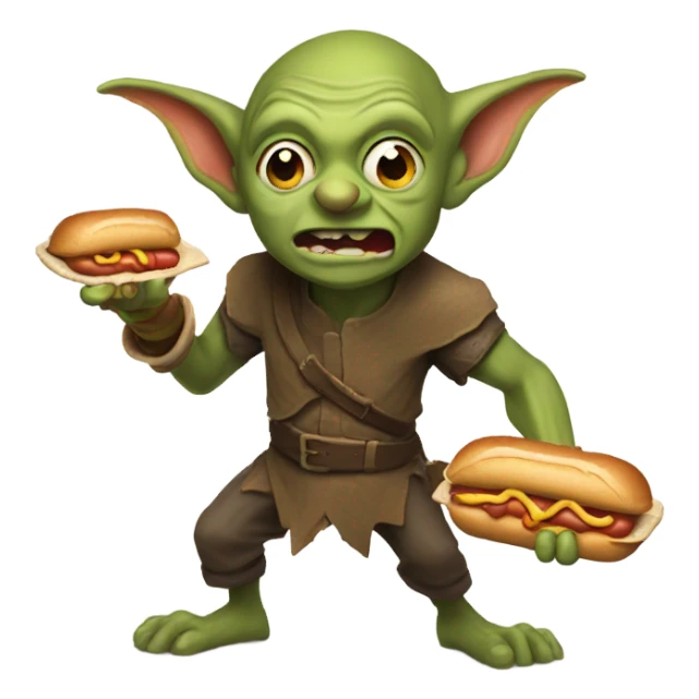 Goblin stealing hotdogs sticker