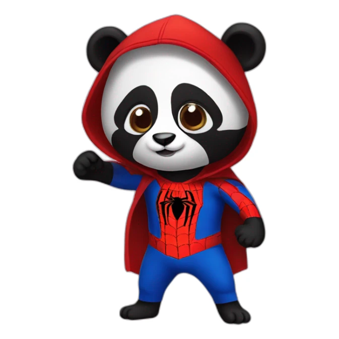Panda dressed as spiderman sticker