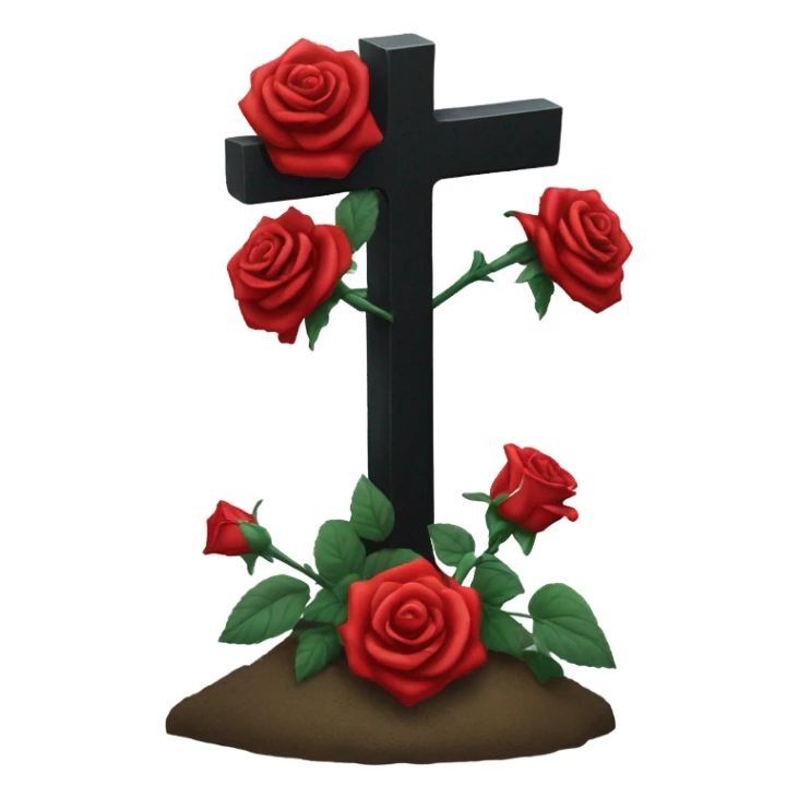 black grave with roses sticker
