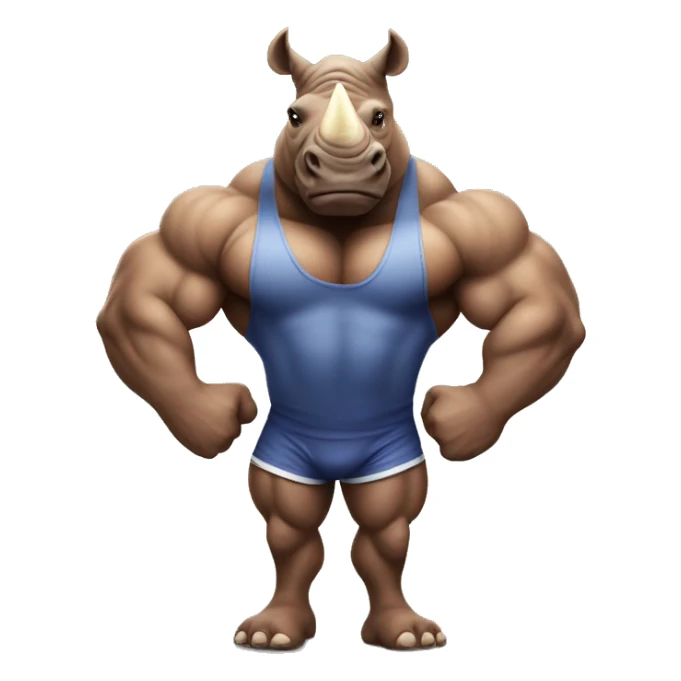 Rhinoceros bodybuilder sticker