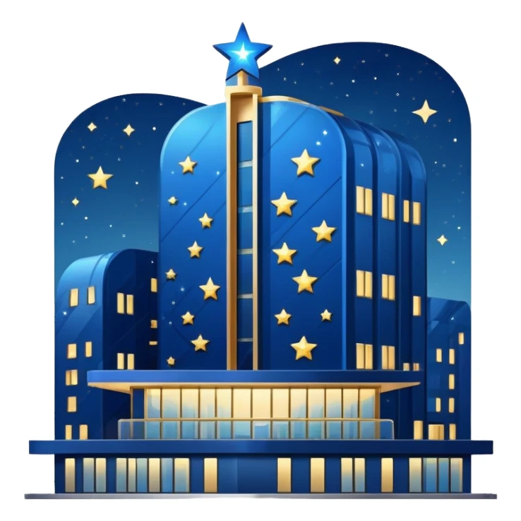 Luxury hotel building with stars sticker