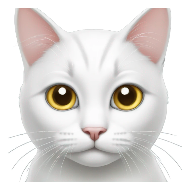 White cat two tone eyes sticker