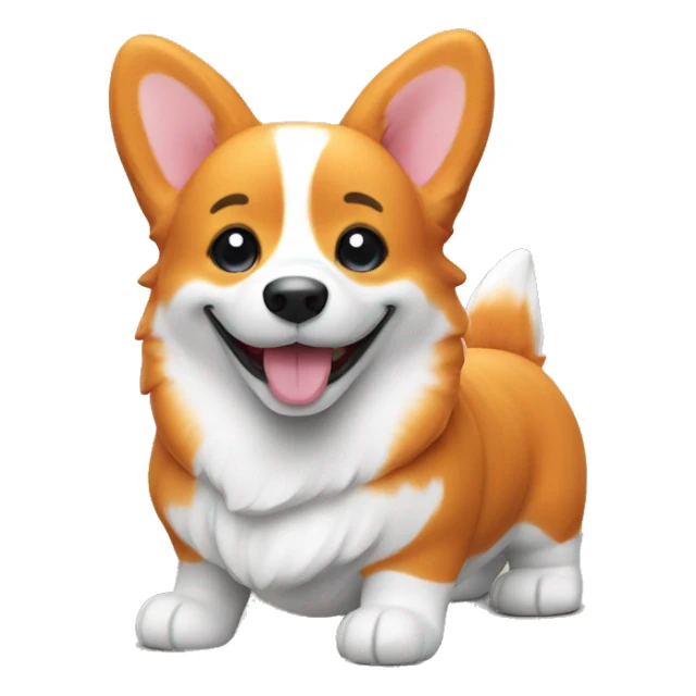 smiling orange corgi soft toy sticker