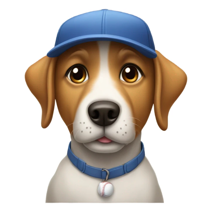 dog with a backwards hat sticker