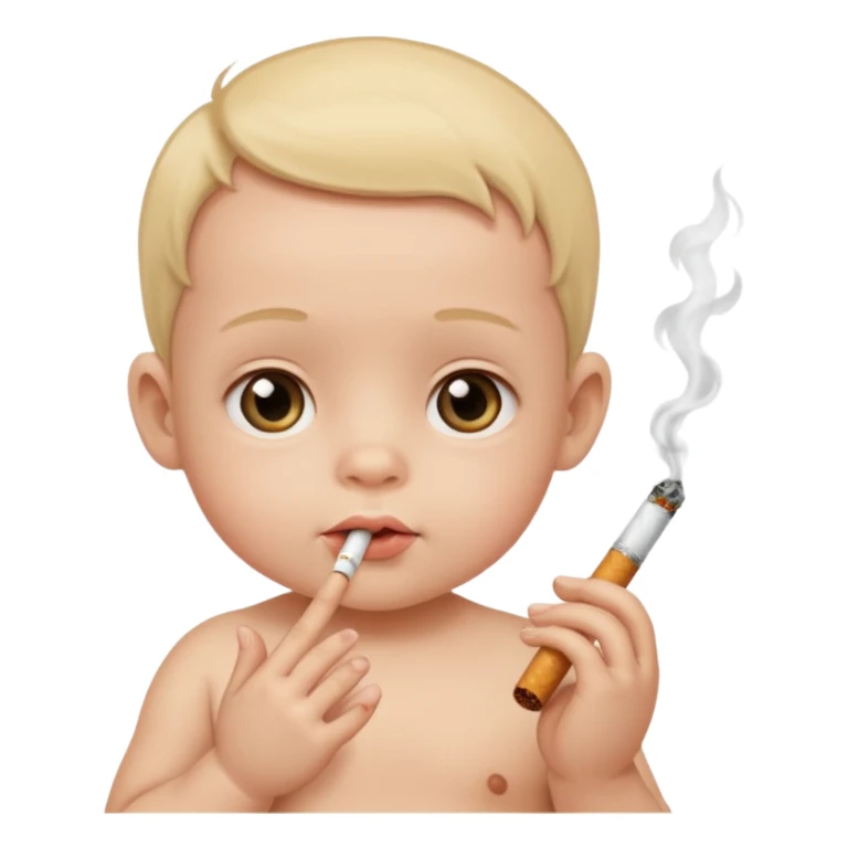 Baby smoking a cigarette sticker