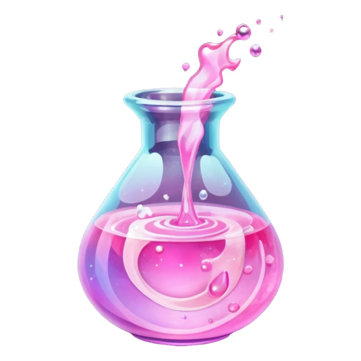 pink Magic Fantasy Potion, Glass Low Poly sticker