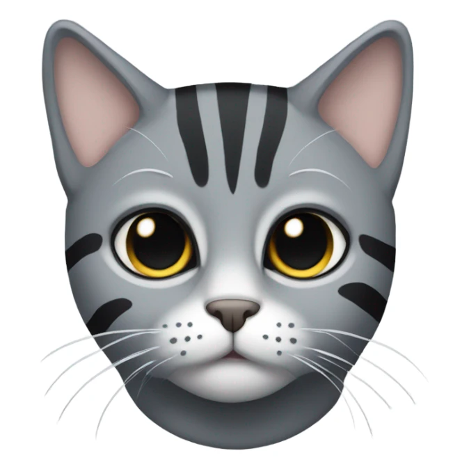 a gray cat with a black stripe sticker