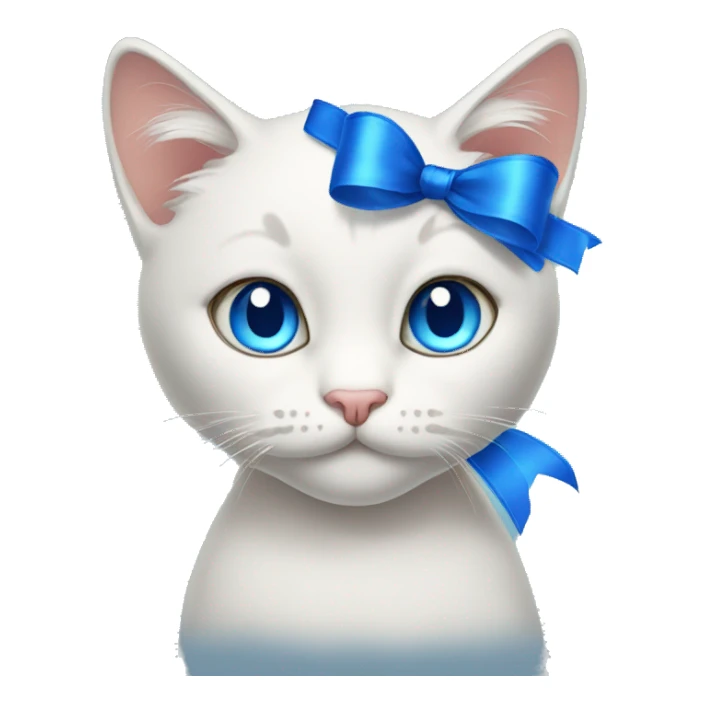 Blue eyes cat with ribbon sticker