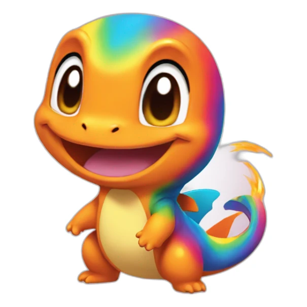 Raibow Charmander happy sticker