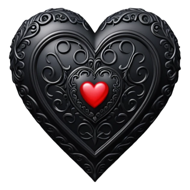 3d goth heart sticker
